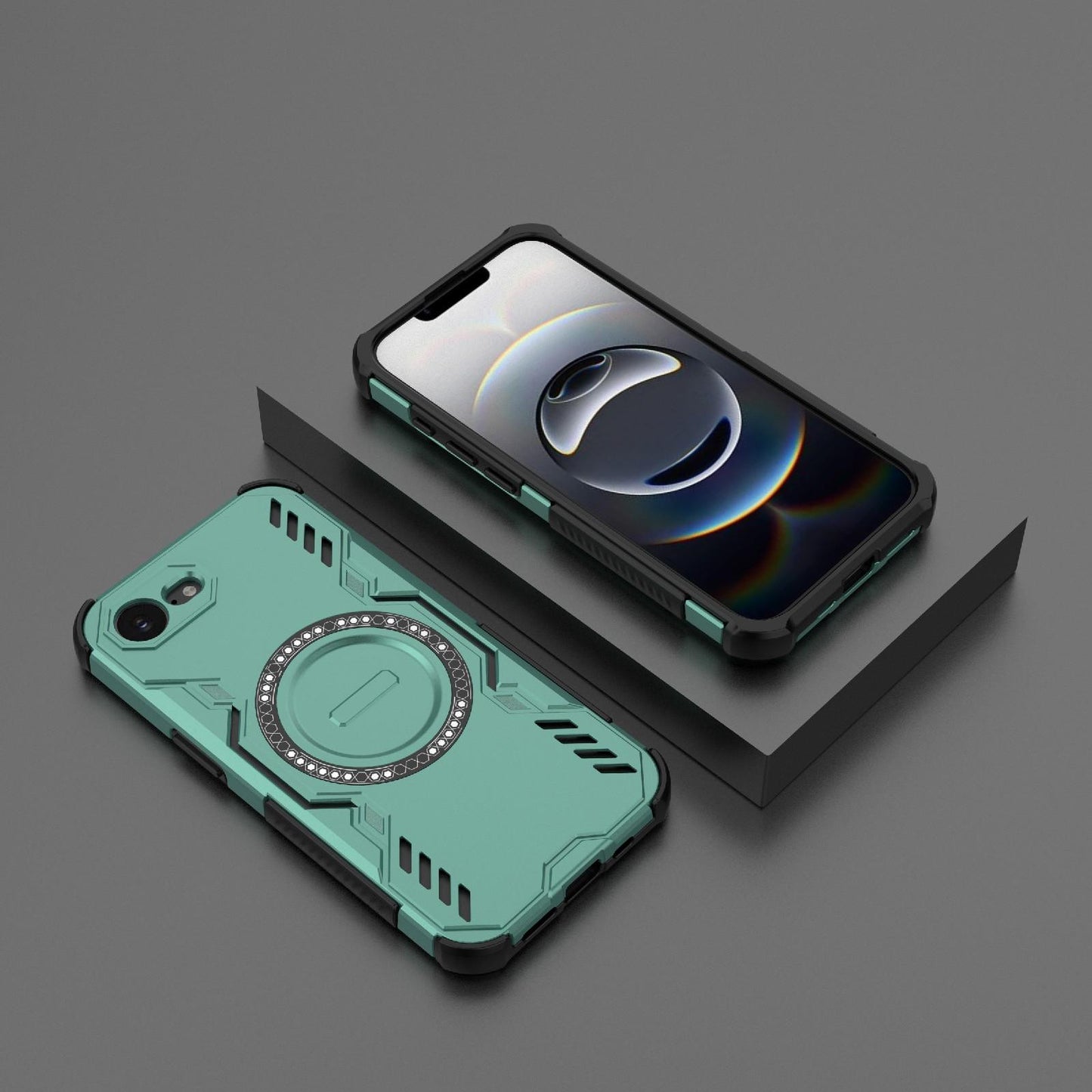 Apple iPhone 16e Butterfly Armor MagSafe Magnetic Ring Shockproof Protective Phone Case with Stand