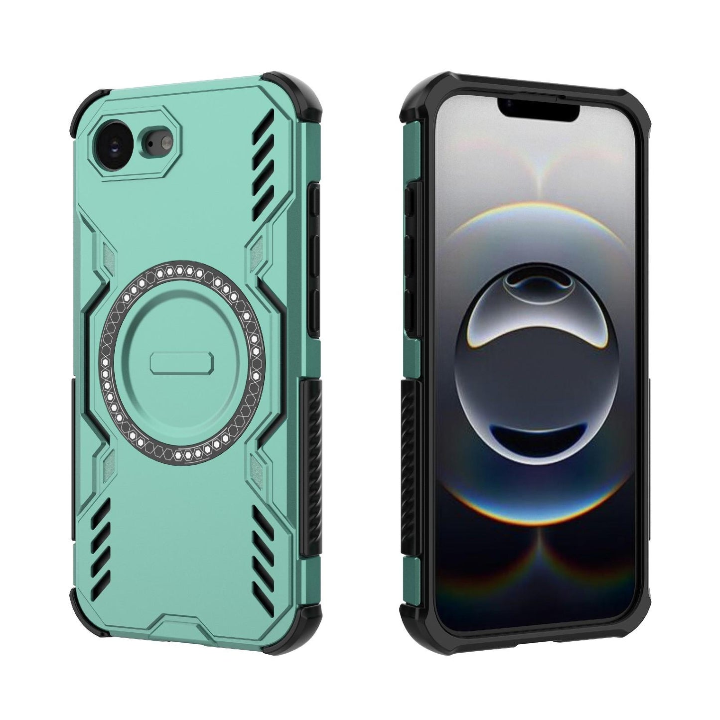 Apple iPhone 16e Butterfly Armor MagSafe Magnetic Ring Shockproof Protective Phone Case with Stand