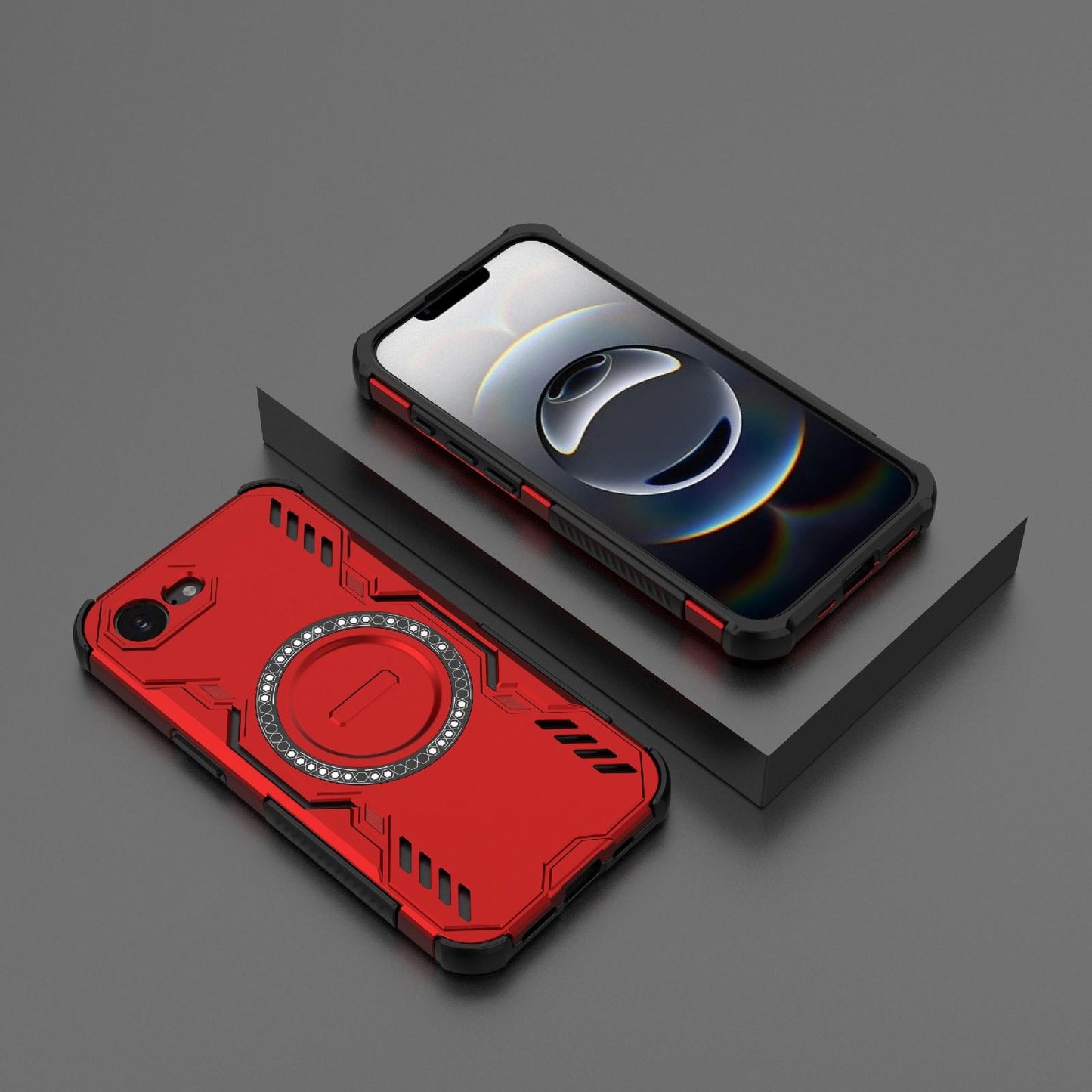 Apple iPhone 16e Butterfly Armor MagSafe Magnetic Ring Shockproof Protective Phone Case with Stand