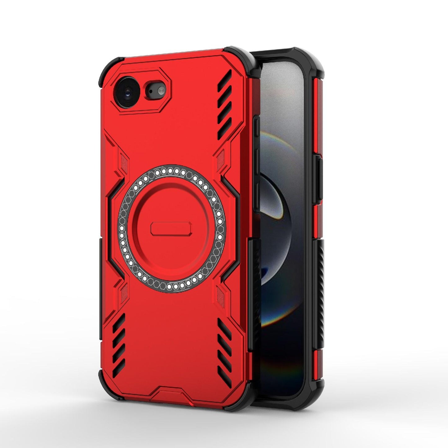 Apple iPhone 16e Butterfly Armor MagSafe Magnetic Ring Shockproof Protective Phone Case with Stand