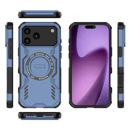 Apple iPhone 17 Pro Max Butterfly Armor MagSafe Magnetic Ring Shockproof Protective Phone Case with Stand