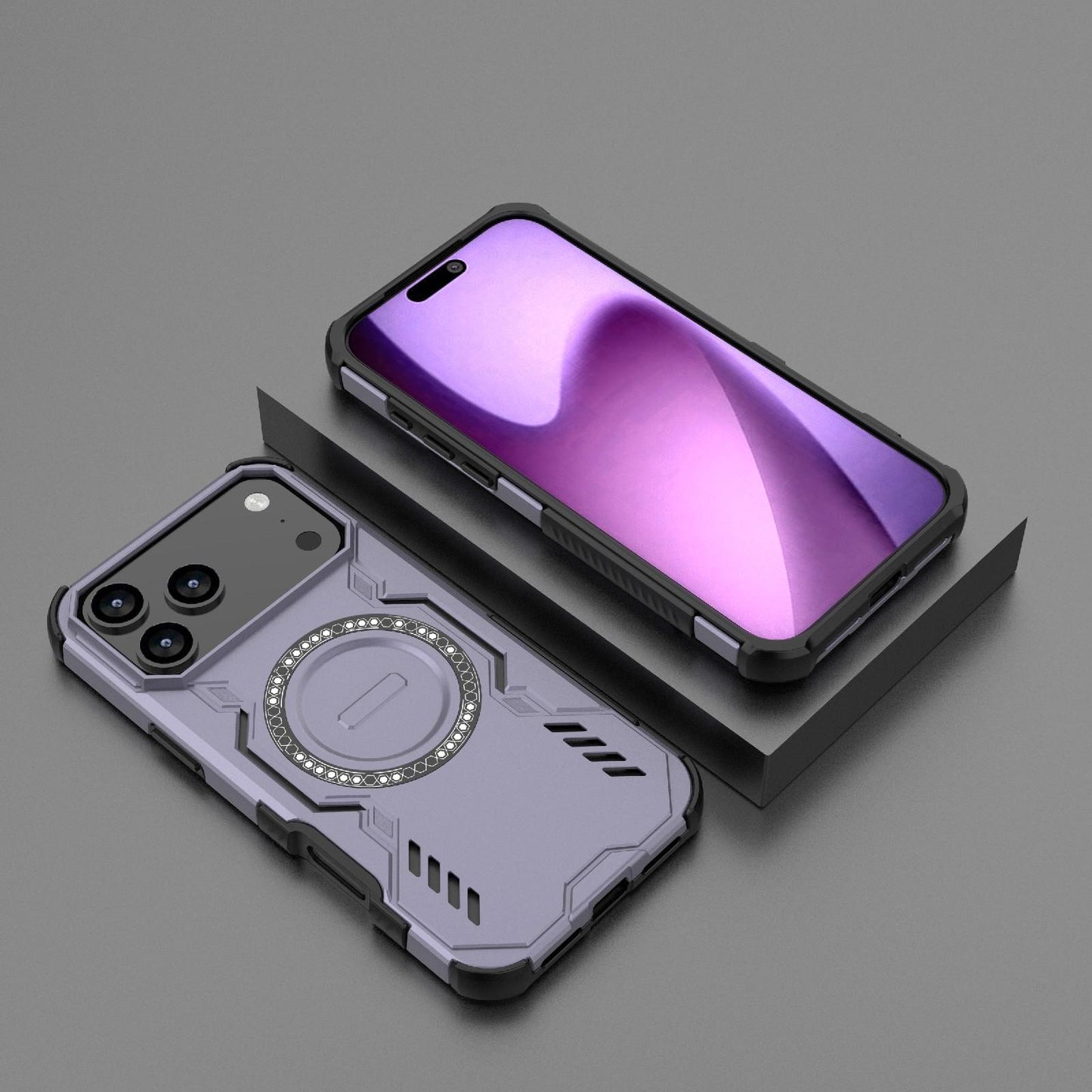 Apple iPhone 17 Pro Max Butterfly Armor MagSafe Magnetic Ring Shockproof Protective Phone Case with Stand