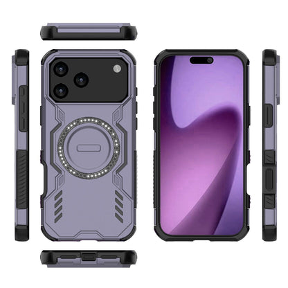 Apple iPhone 17 Pro Max Butterfly Armor MagSafe Magnetic Ring Shockproof Protective Phone Case with Stand