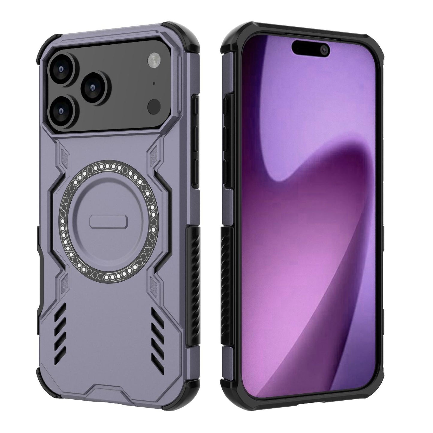 Apple iPhone 17 Pro Max Butterfly Armor MagSafe Magnetic Ring Shockproof Protective Phone Case with Stand