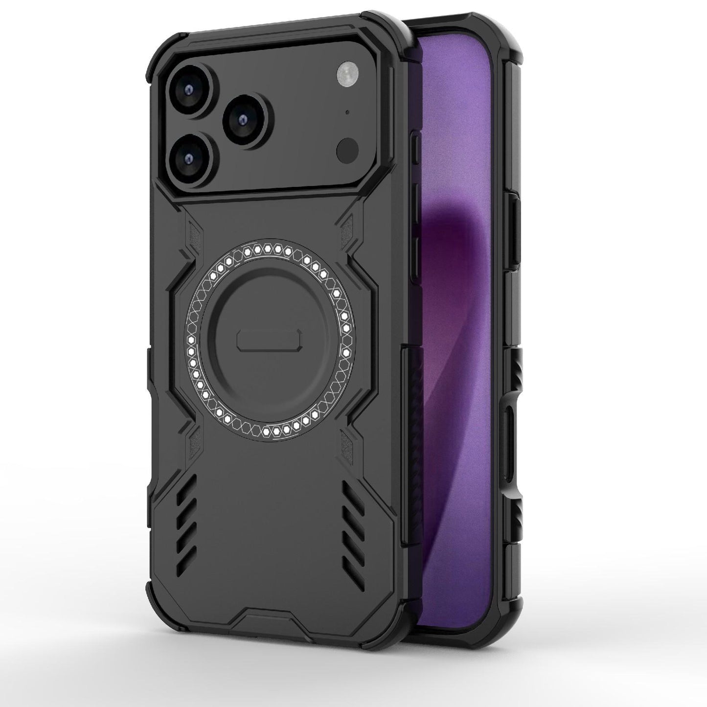 Apple iPhone 17 Pro Max Butterfly Armor MagSafe Magnetic Ring Shockproof Protective Phone Case with Stand