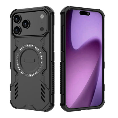 Apple iPhone 17 Pro Max Butterfly Armor MagSafe Magnetic Ring Shockproof Protective Phone Case with Stand
