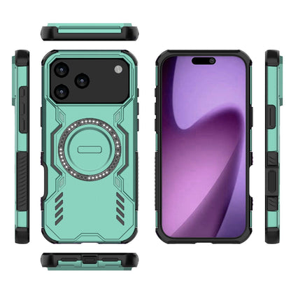 Apple iPhone 17 Pro Max Butterfly Armor MagSafe Magnetic Ring Shockproof Protective Phone Case with Stand