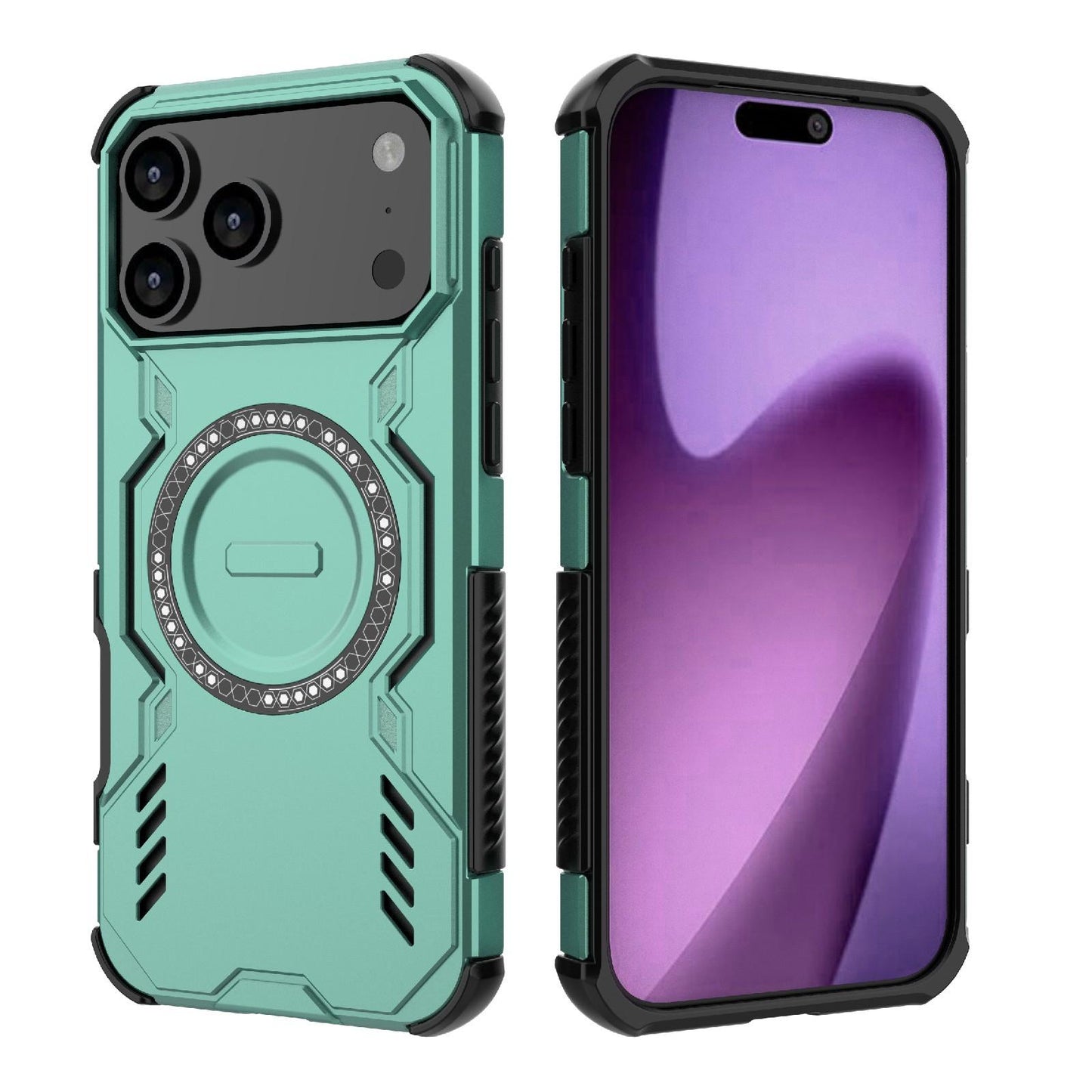 Apple iPhone 17 Pro Max Butterfly Armor MagSafe Magnetic Ring Shockproof Protective Phone Case with Stand