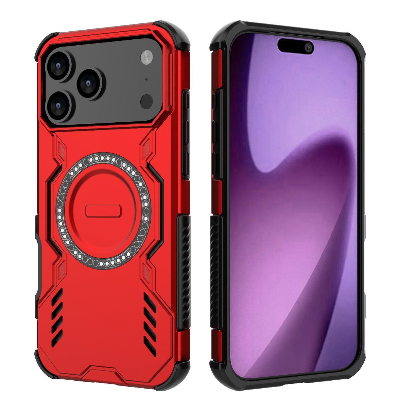 Apple iPhone 17 Pro Max Butterfly Armor MagSafe Magnetic Ring Shockproof Protective Phone Case with Stand