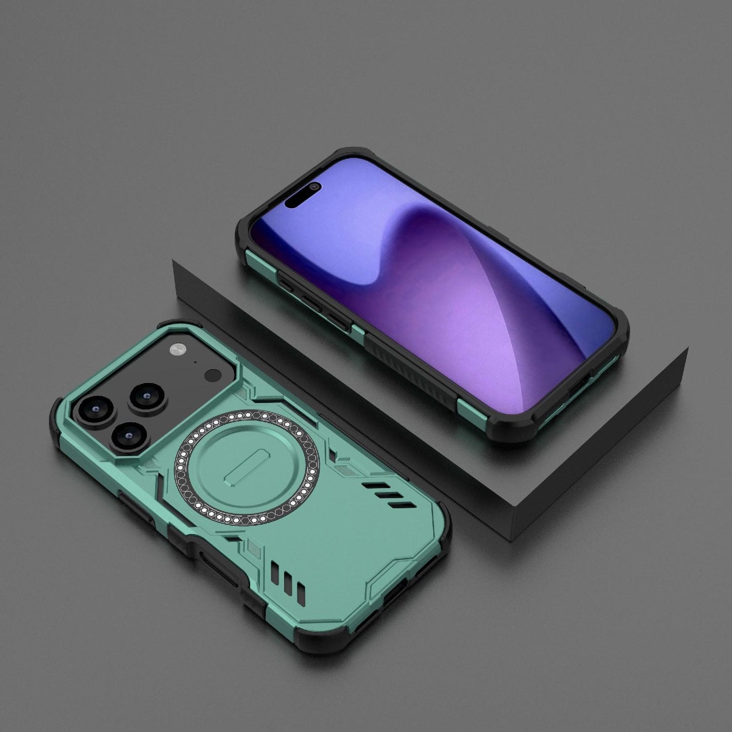 Apple iPhone 17 Pro Butterfly Armor MagSafe Magnetic Ring Shockproof Protective Phone Case with Stand