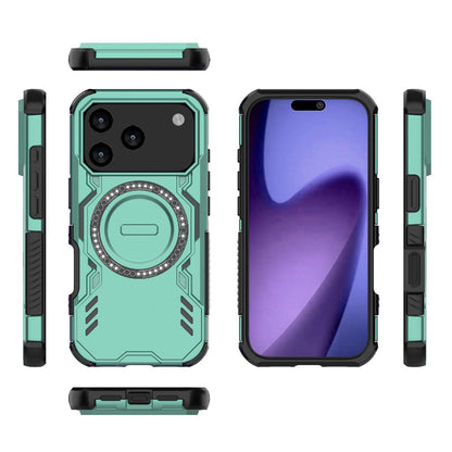 Apple iPhone 17 Pro Butterfly Armor MagSafe Magnetic Ring Shockproof Protective Phone Case with Stand