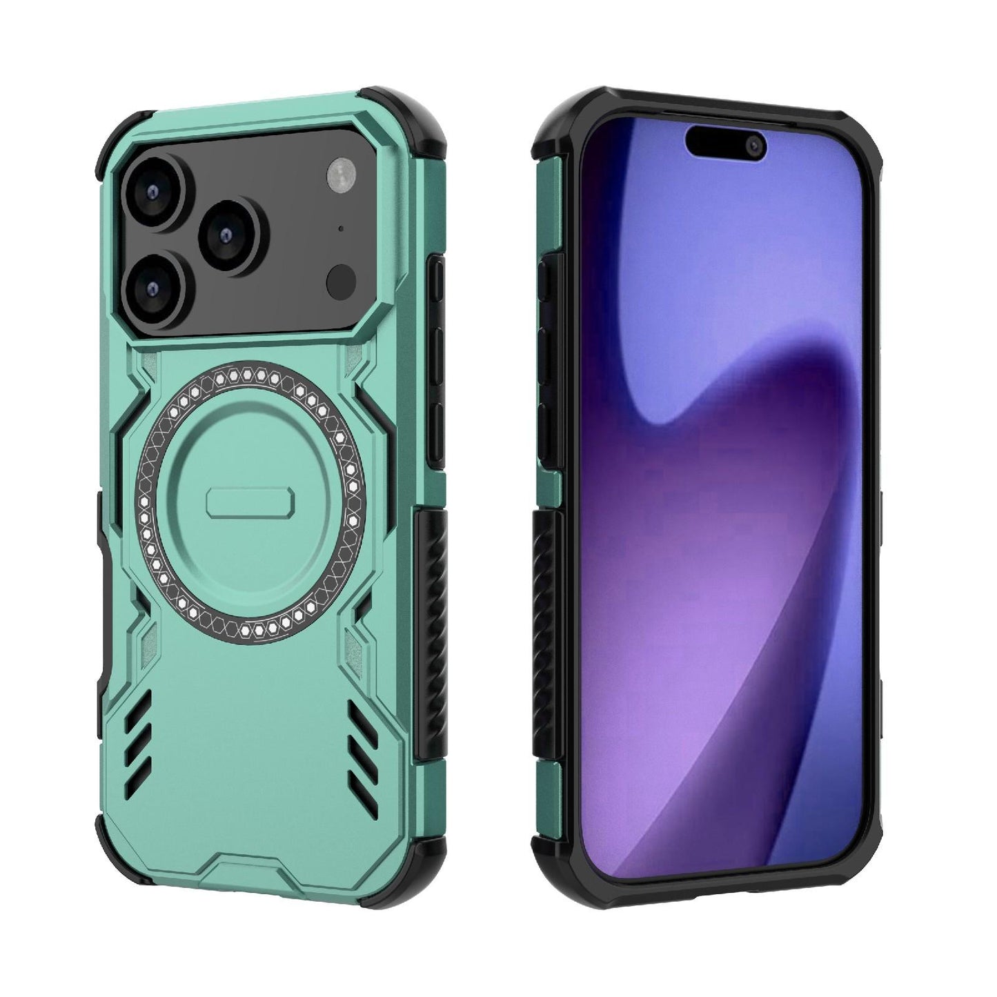 Apple iPhone 17 Pro Butterfly Armor MagSafe Magnetic Ring Shockproof Protective Phone Case with Stand