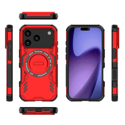 Apple iPhone 17 Pro Butterfly Armor MagSafe Magnetic Ring Shockproof Protective Phone Case with Stand