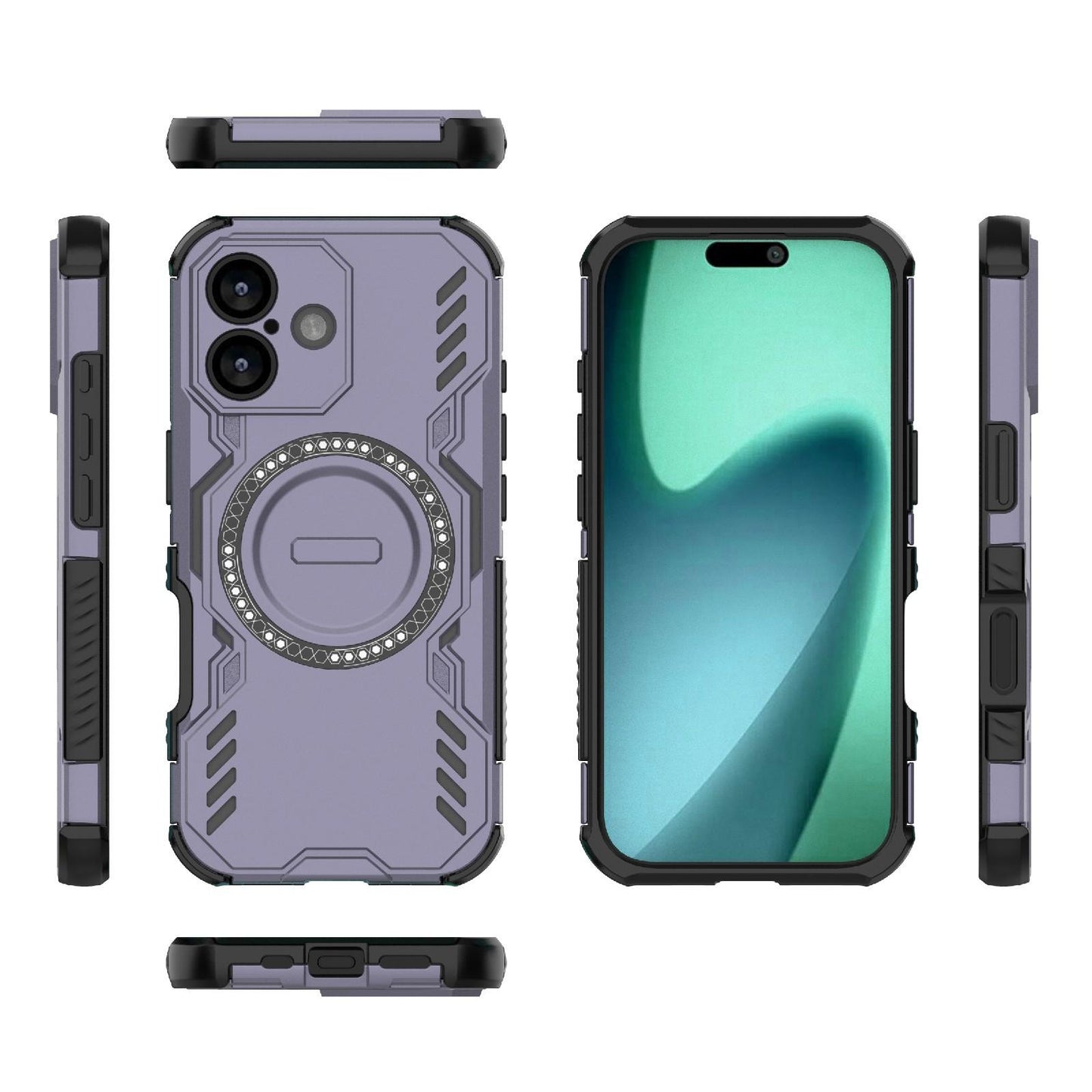 Apple iPhone 17 Butterfly Armor MagSafe Magnetic Ring Shockproof Protective Phone Case with Stand