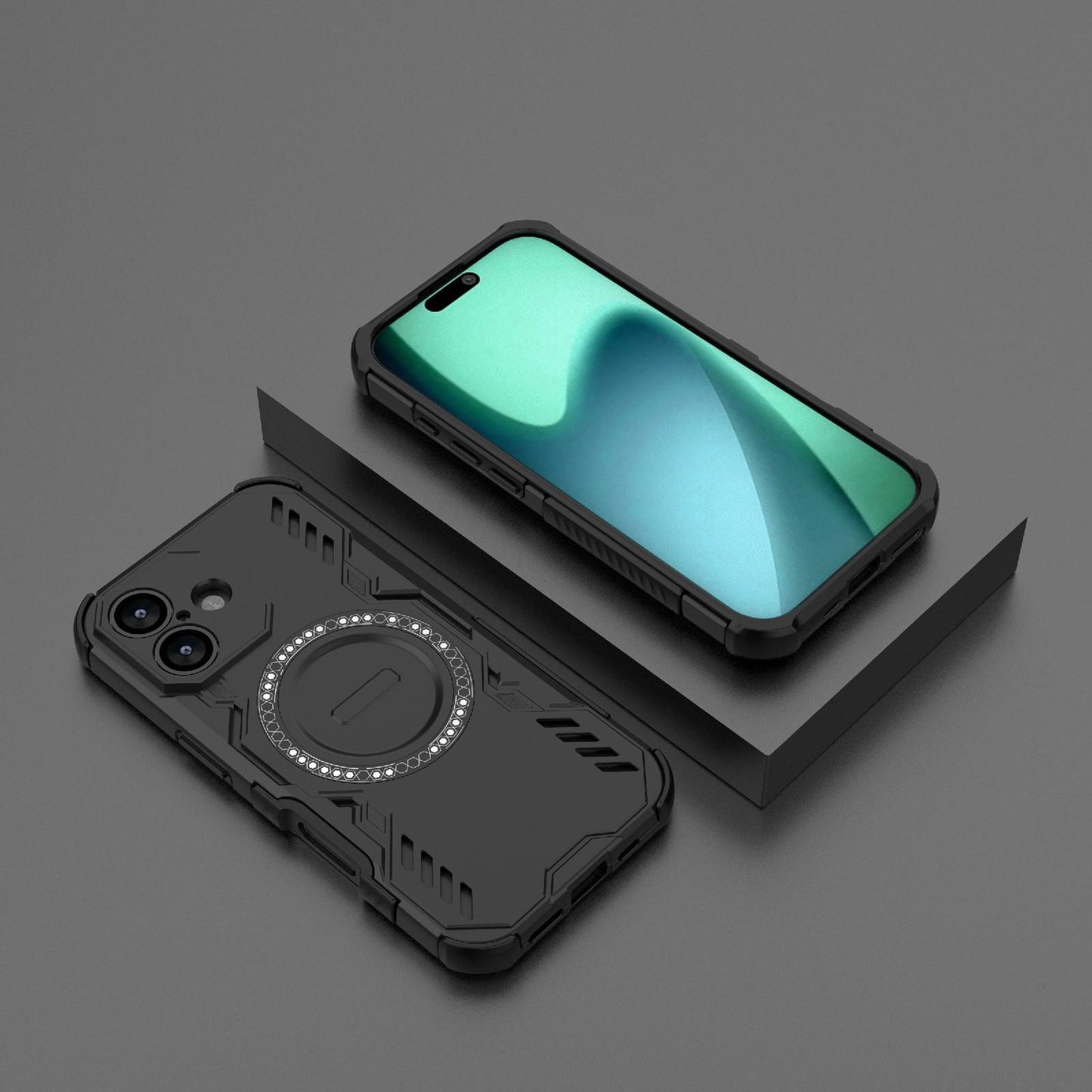 Apple iPhone 17 Butterfly Armor MagSafe Magnetic Ring Shockproof Protective Phone Case with Stand