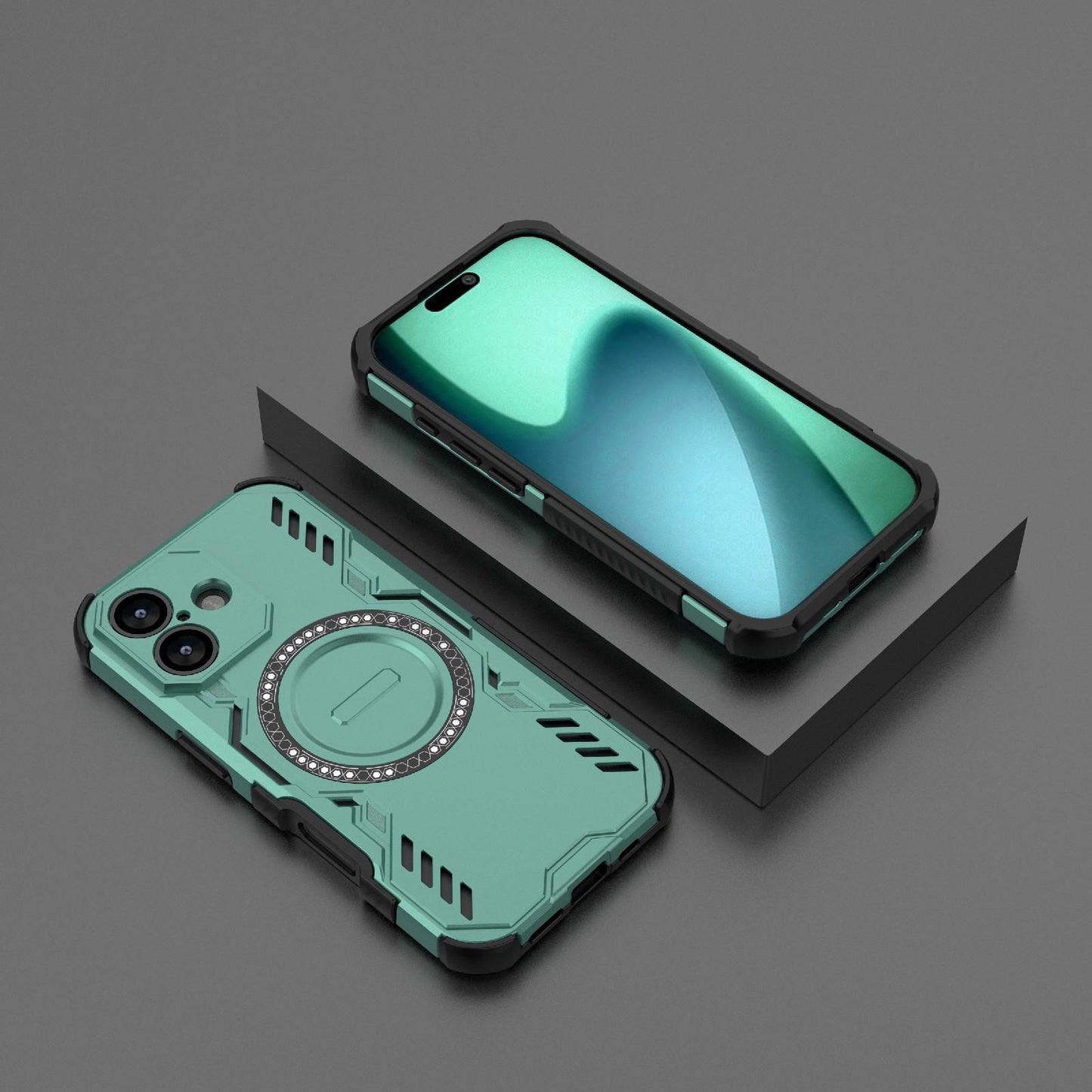Apple iPhone 17 Butterfly Armor MagSafe Magnetic Ring Shockproof Protective Phone Case with Stand
