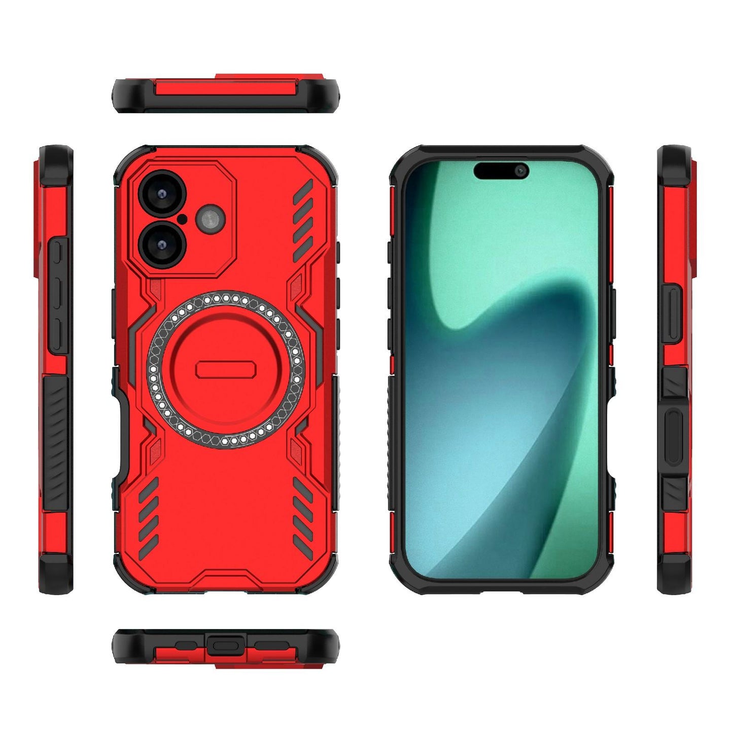 Apple iPhone 17 Butterfly Armor MagSafe Magnetic Ring Shockproof Protective Phone Case with Stand
