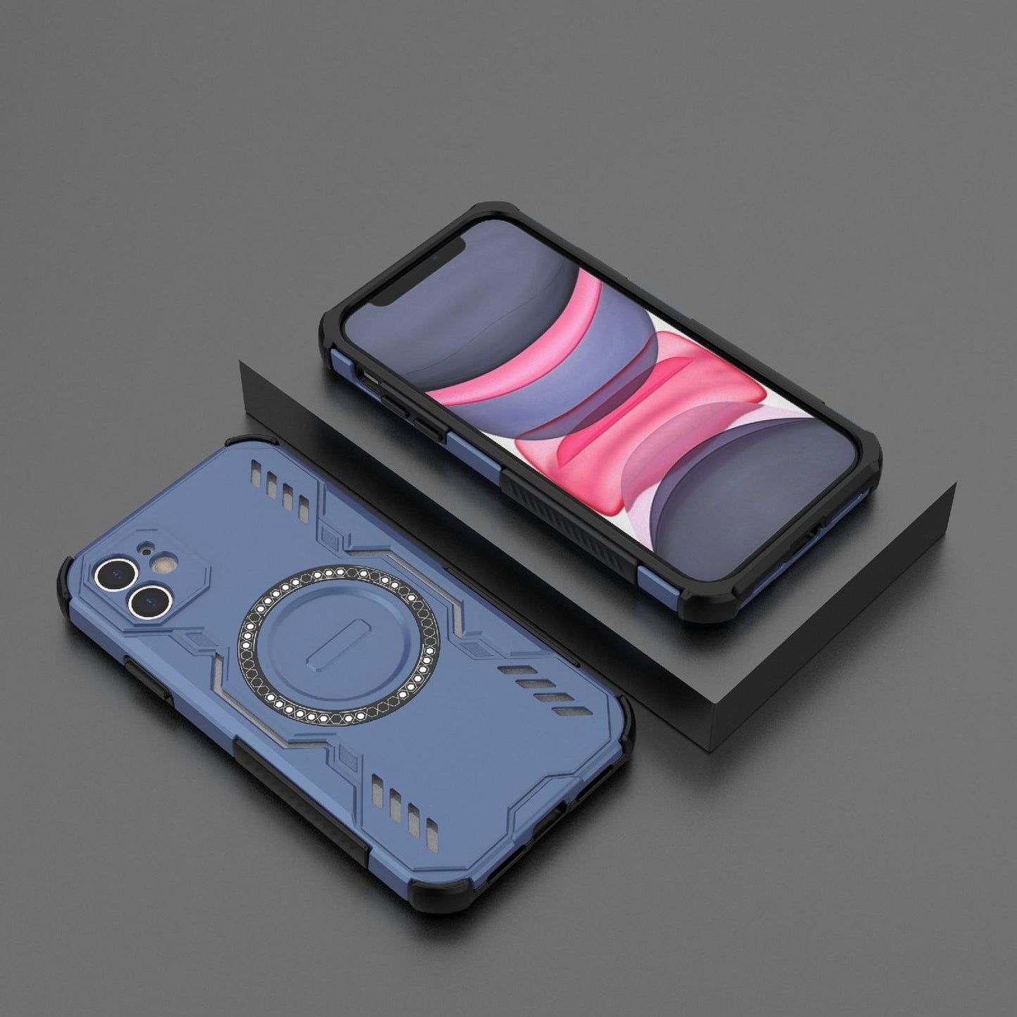 Apple iPhone 11 Butterfly Armor MagSafe Magnetic Ring Shockproof Protective Phone Case with Stand