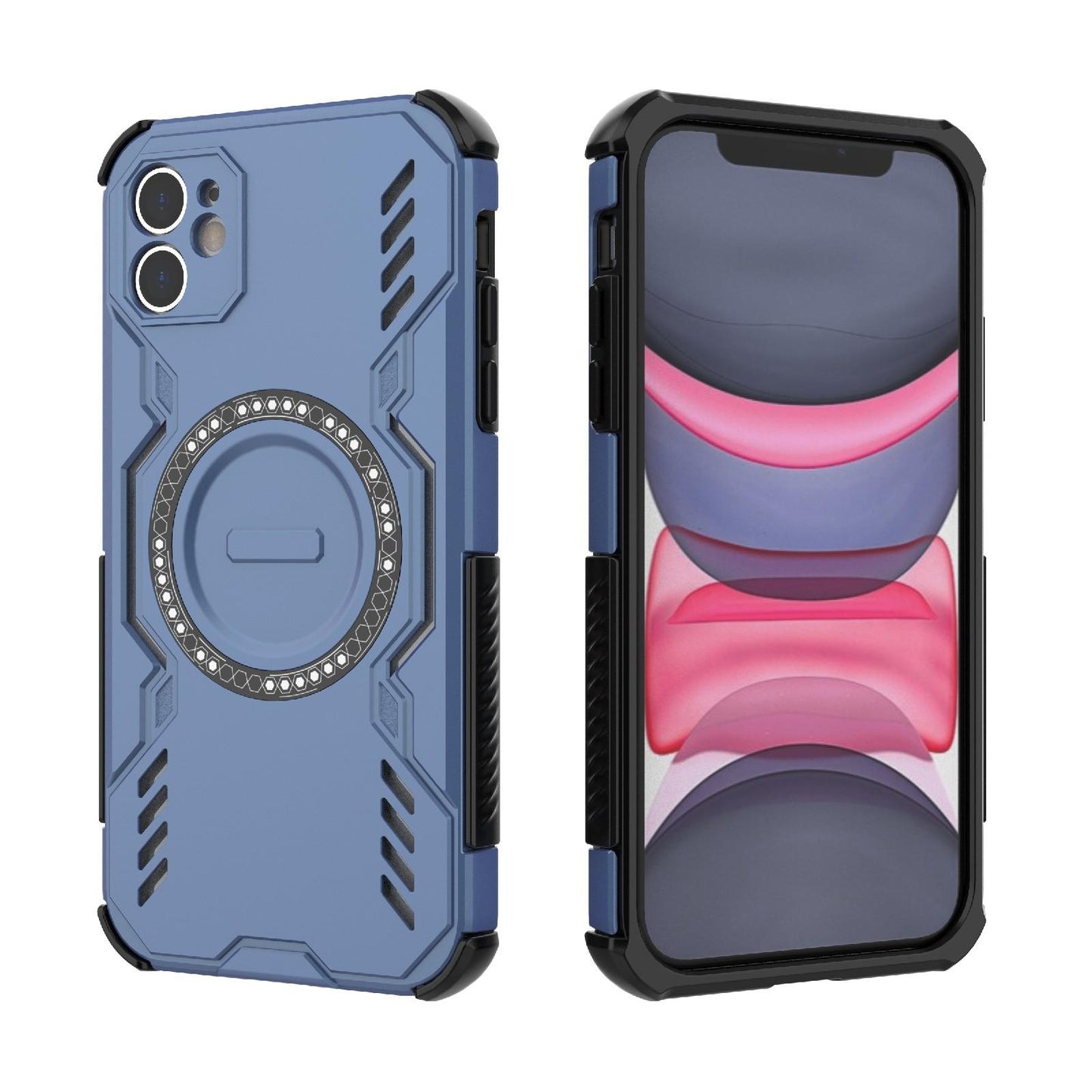 Apple iPhone 11 Butterfly Armor MagSafe Magnetic Ring Shockproof Protective Phone Case with Stand