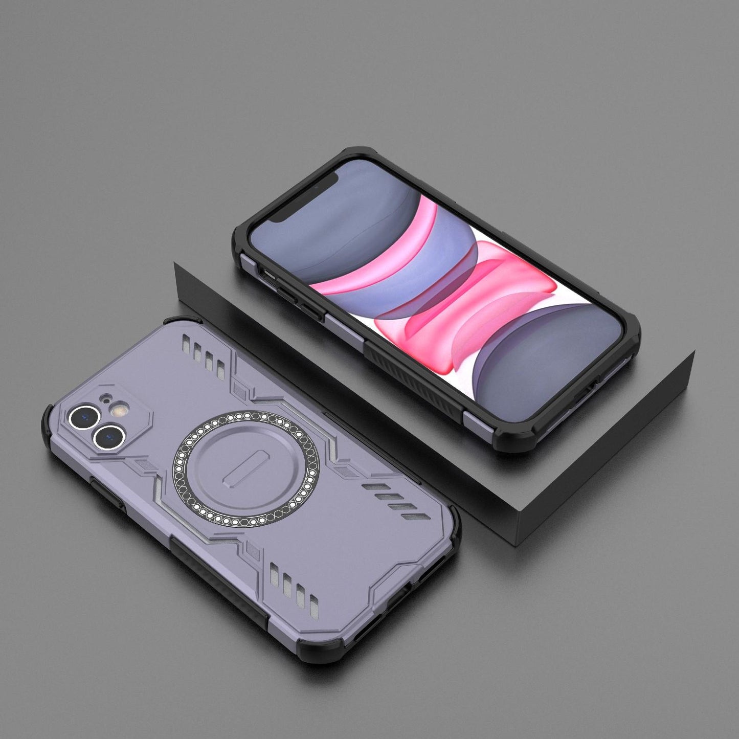 Apple iPhone 11 Butterfly Armor MagSafe Magnetic Ring Shockproof Protective Phone Case with Stand