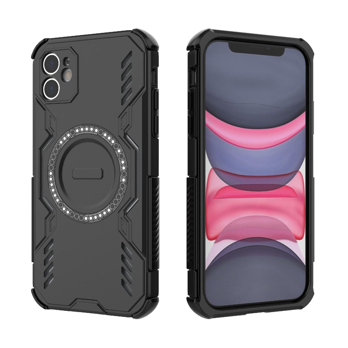 Apple iPhone 11 Butterfly Armor MagSafe Magnetic Ring Shockproof Protective Phone Case with Stand
