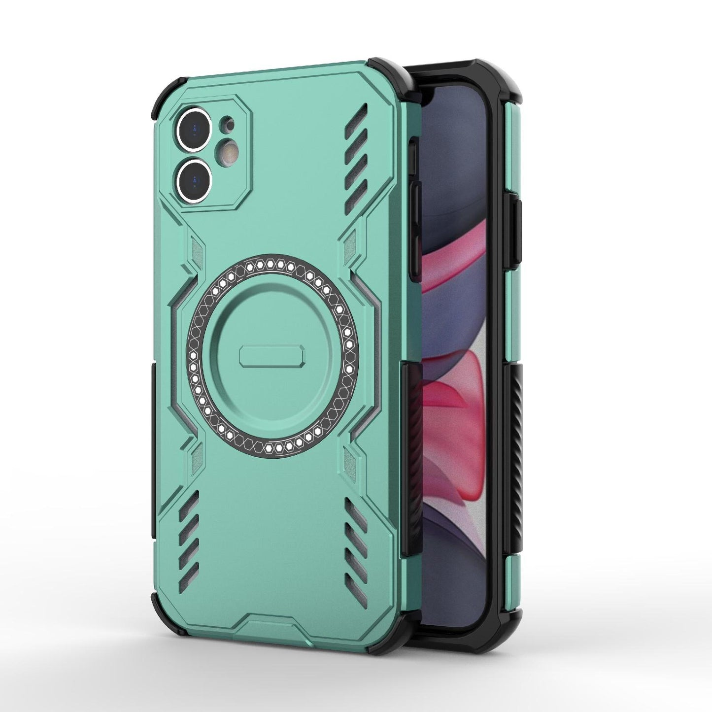 Apple iPhone 11 Butterfly Armor MagSafe Magnetic Ring Shockproof Protective Phone Case with Stand