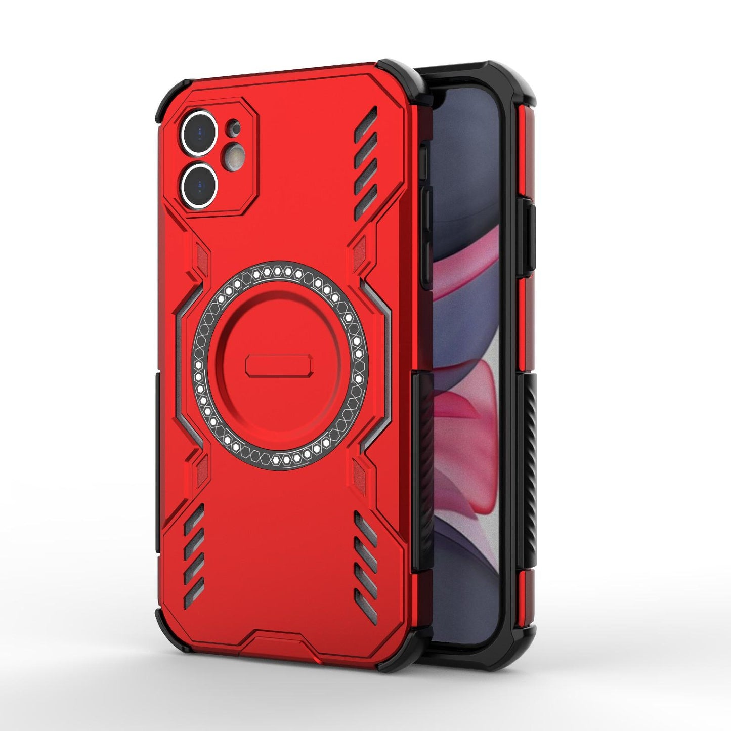 Apple iPhone 11 Butterfly Armor MagSafe Magnetic Ring Shockproof Protective Phone Case with Stand