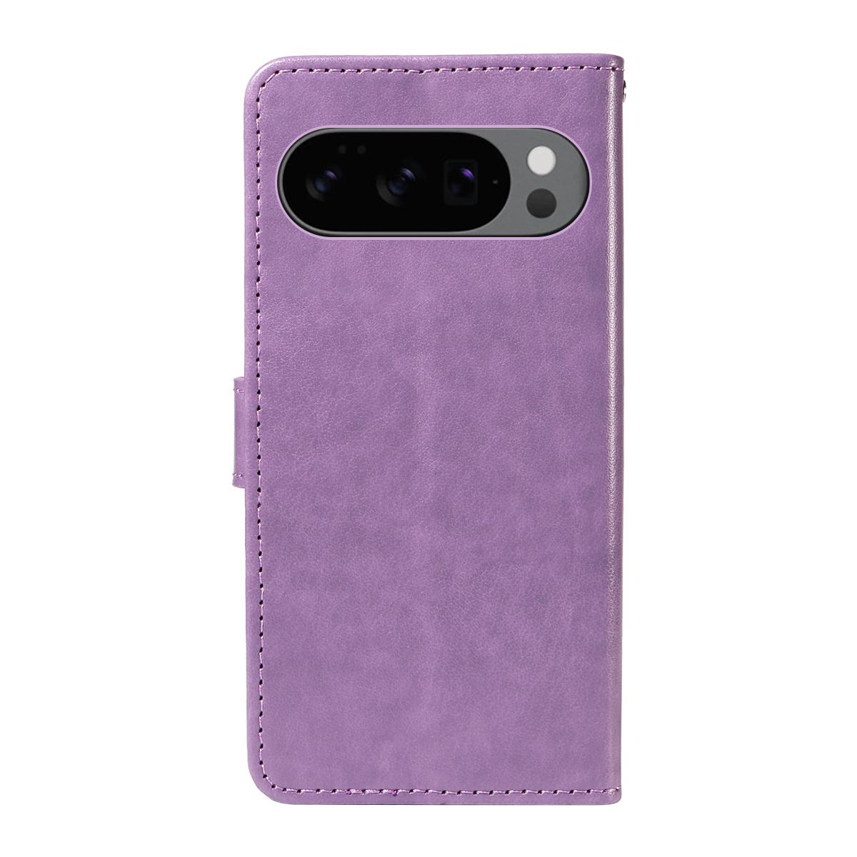 For Google Pixel 10 Pro Cat and Bee Embossed Flip Leather Phone Case Wallet Cover with Card Slots Cash Pocket Magnetic Stand Protective Shockproof TPU PU Leather Case with Wrist Strap