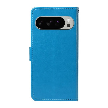 For Google Pixel 10 Pro XL 5G Cat and Bee Embossed Flip Leather Phone Case Wallet Cover with Card Slots Cash Pocket Magnetic Stand Protective Shockproof TPU PU Leather Case with Wrist Strap