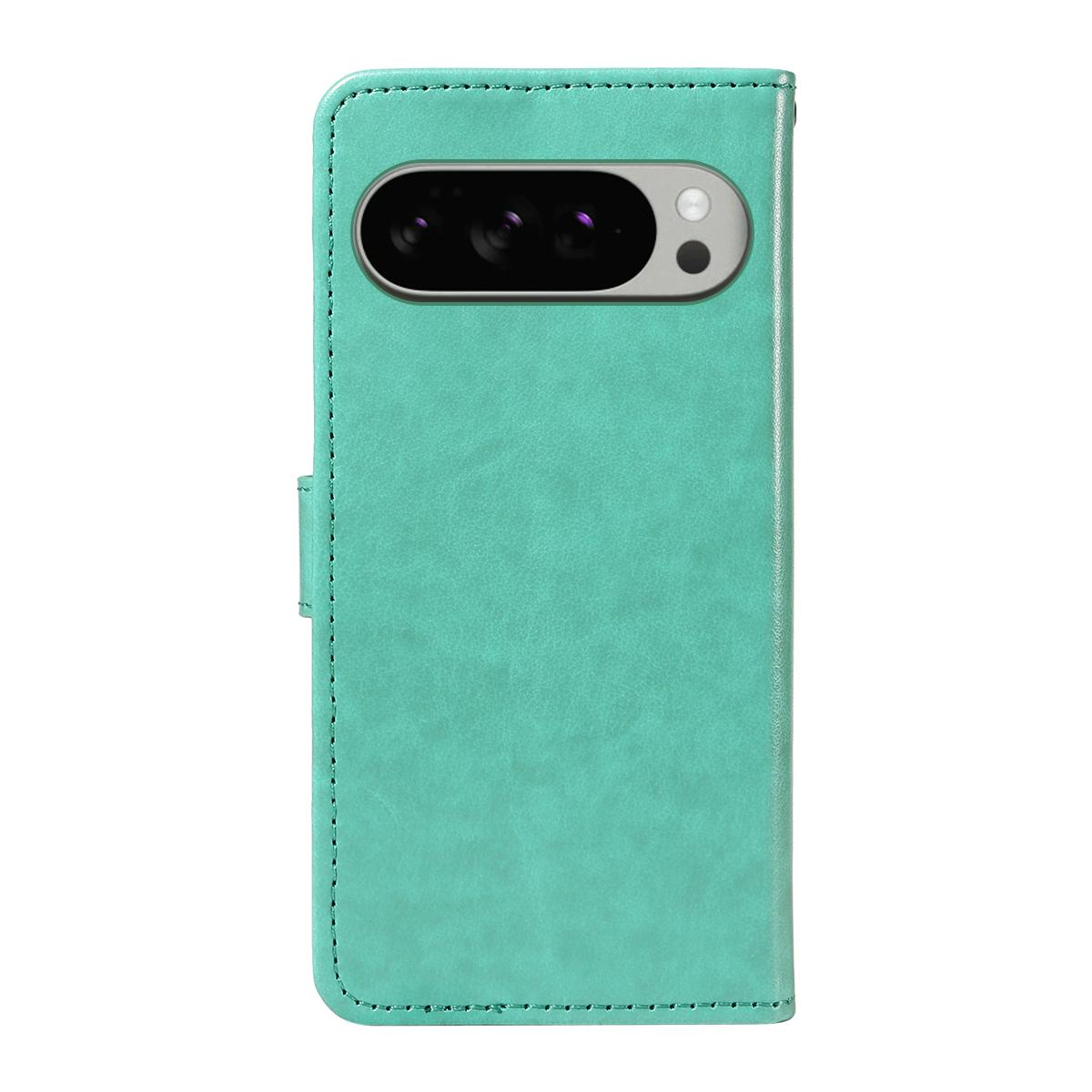 For Google Pixel 10 Pro XL 5G Cat and Bee Embossed Flip Leather Phone Case Wallet Cover with Card Slots Cash Pocket Magnetic Stand Protective Shockproof TPU PU Leather Case with Wrist Strap