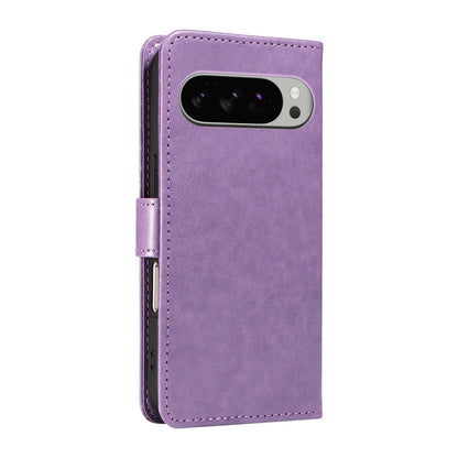 For Google Pixel 10 Pro XL 5G Cat and Bee Embossed Flip Leather Phone Case Wallet Cover with Card Slots Cash Pocket Magnetic Stand Protective Shockproof TPU PU Leather Case with Wrist Strap