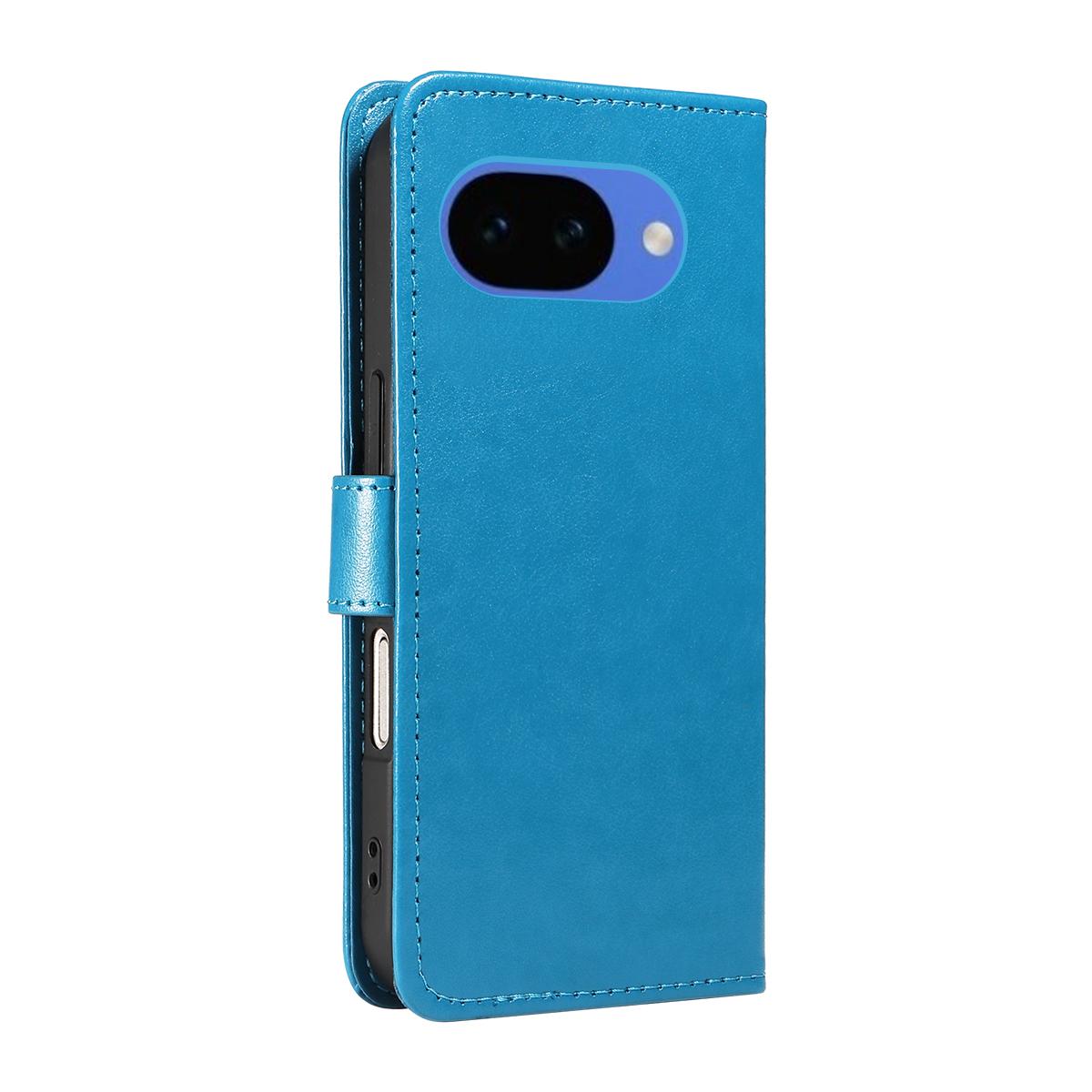 For Google Pixel 10a Cat and Bee Embossed Flip Leather Phone Case Wallet Cover with Card Slots Cash Pocket Magnetic Stand Protective Shockproof TPU PU Leather Case with Wrist Strap