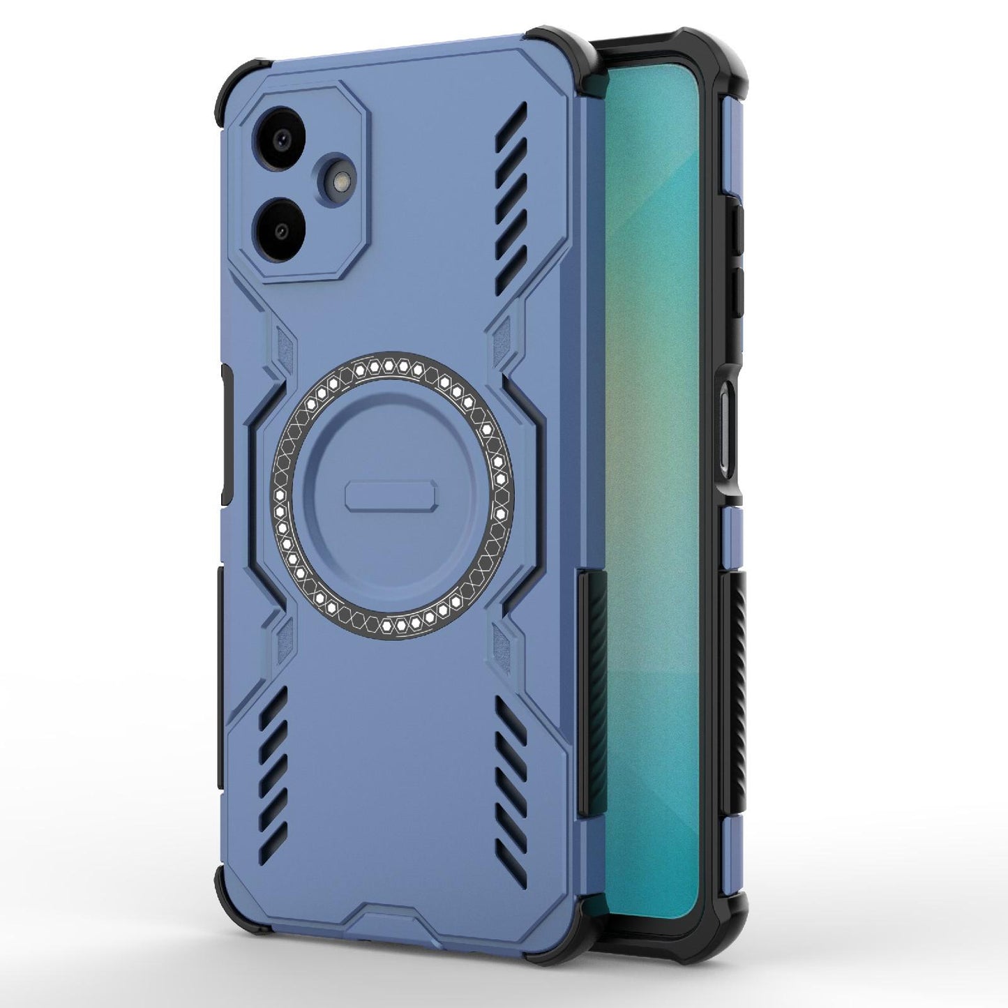 Samsung Galaxy A06 4G Butterfly Armor MagSafe Magnetic Ring Shockproof Protective Phone Case with Stand