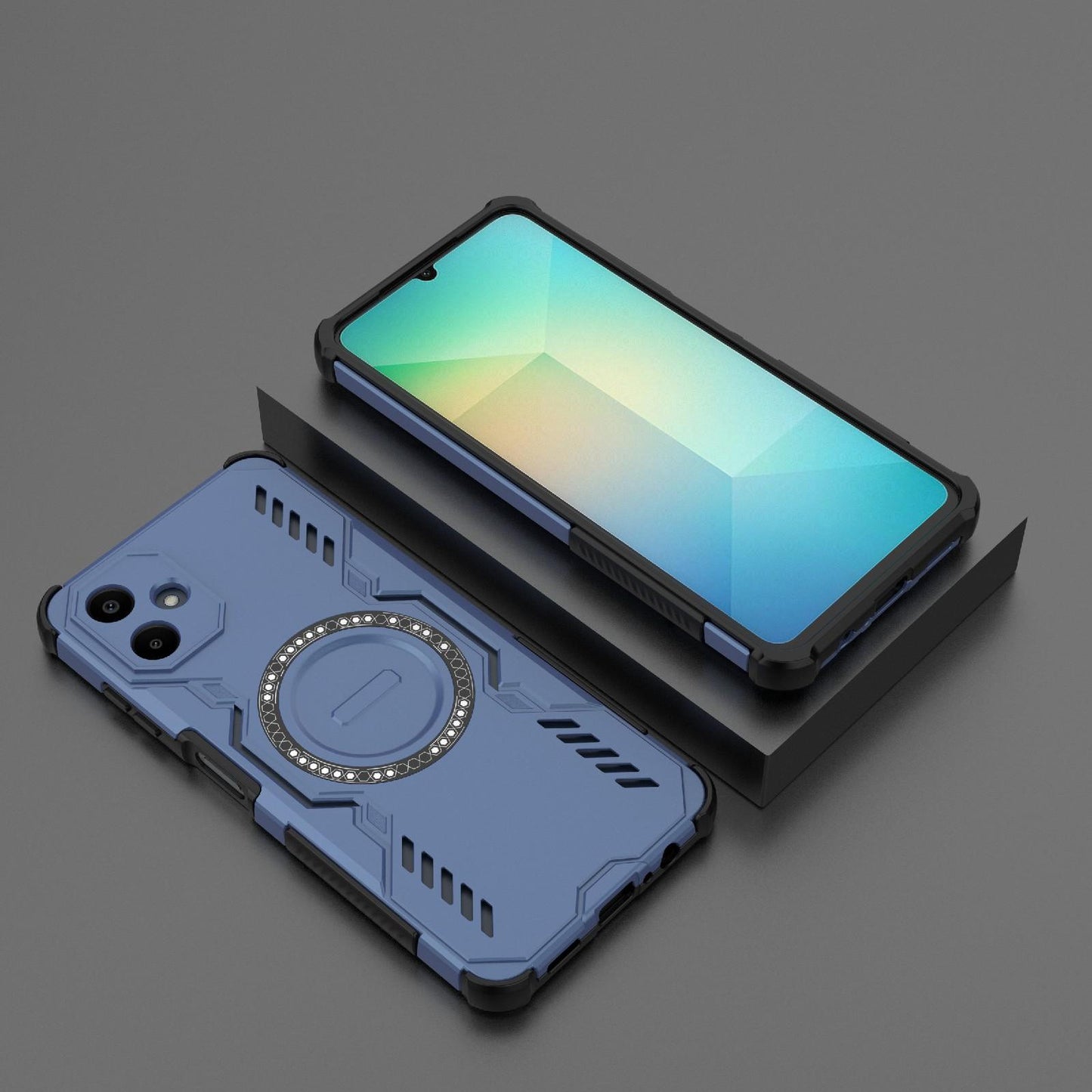 Samsung Galaxy A06 4G Butterfly Armor MagSafe Magnetic Ring Shockproof Protective Phone Case with Stand