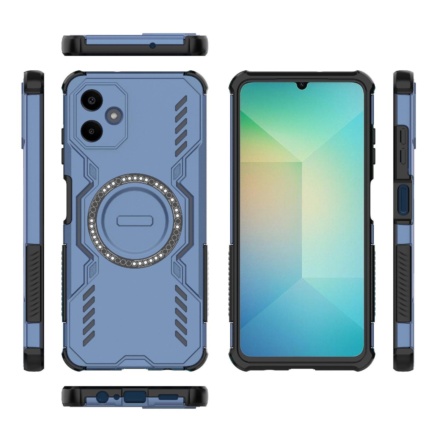 Samsung Galaxy A06 4G Butterfly Armor MagSafe Magnetic Ring Shockproof Protective Phone Case with Stand
