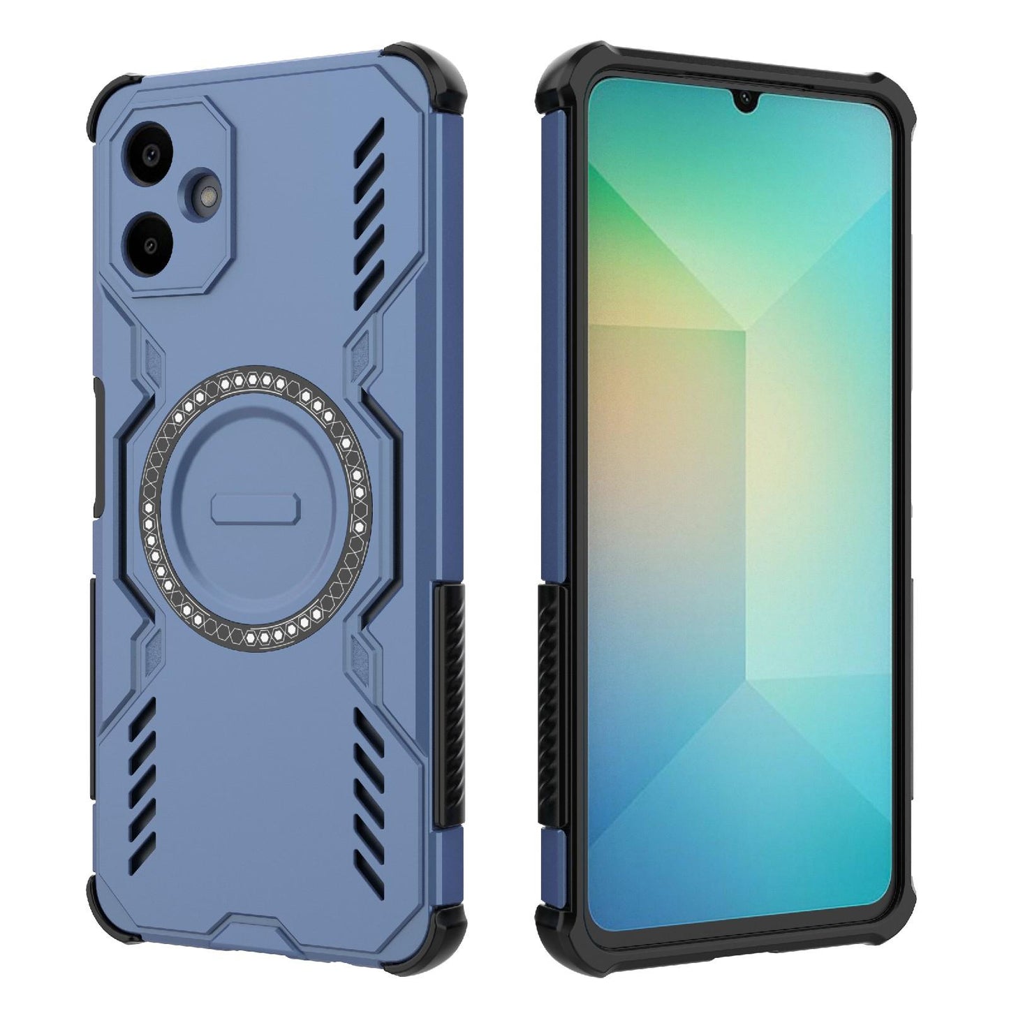 Samsung Galaxy A06 4G Butterfly Armor MagSafe Magnetic Ring Shockproof Protective Phone Case with Stand