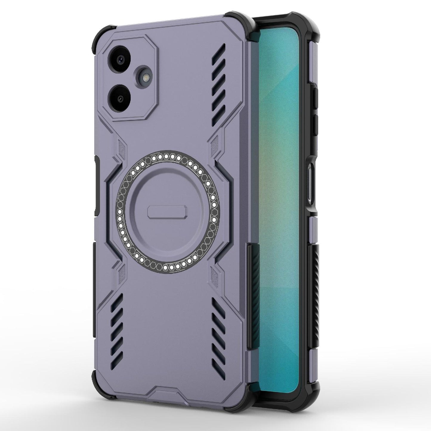 Samsung Galaxy A06 4G Butterfly Armor MagSafe Magnetic Ring Shockproof Protective Phone Case with Stand