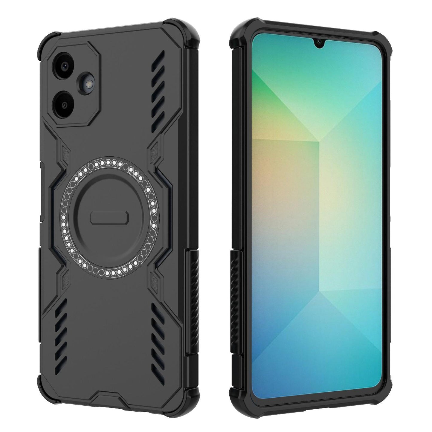 Samsung Galaxy A06 4G Butterfly Armor MagSafe Magnetic Ring Shockproof Protective Phone Case with Stand
