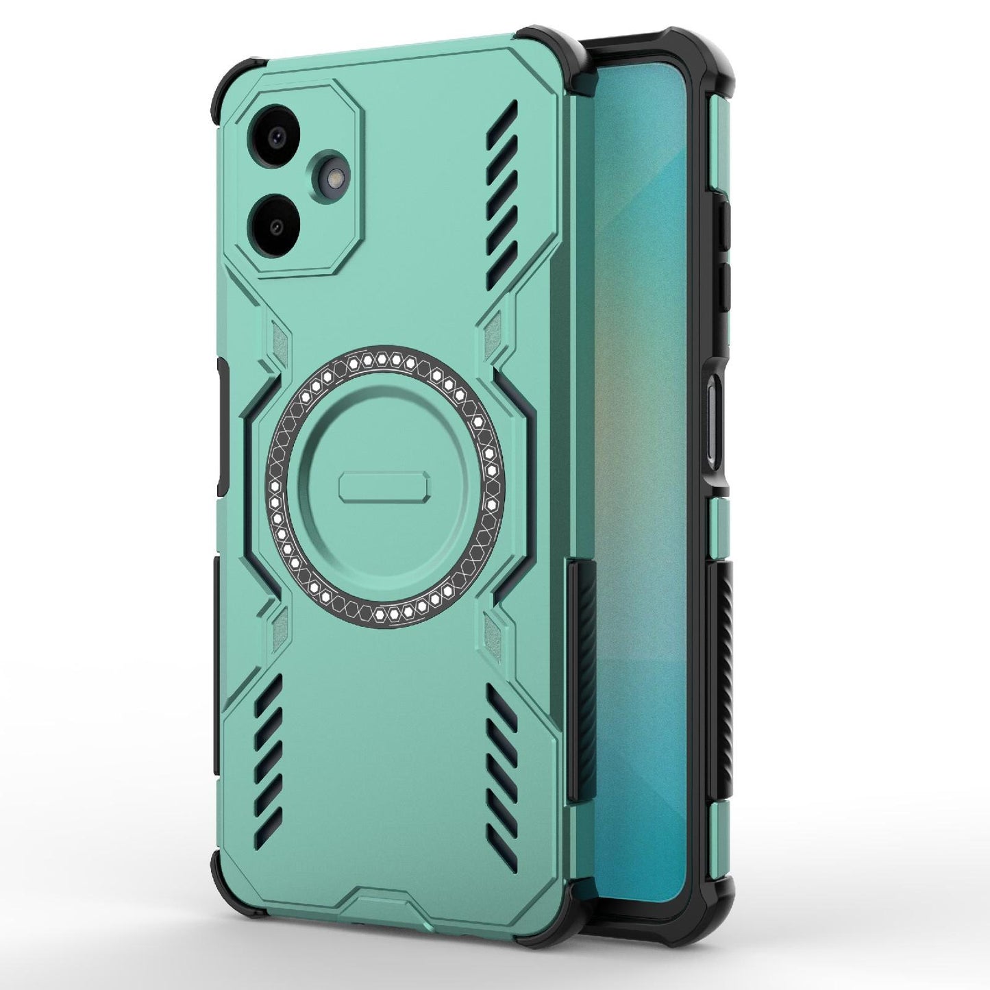Samsung Galaxy A06 4G Butterfly Armor MagSafe Magnetic Ring Shockproof Protective Phone Case with Stand
