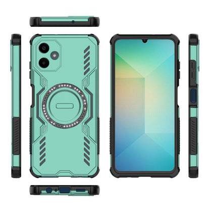 Samsung Galaxy A06 4G Butterfly Armor MagSafe Magnetic Ring Shockproof Protective Phone Case with Stand