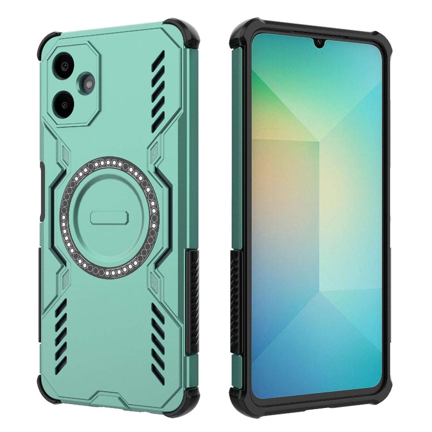 Samsung Galaxy A06 4G Butterfly Armor MagSafe Magnetic Ring Shockproof Protective Phone Case with Stand