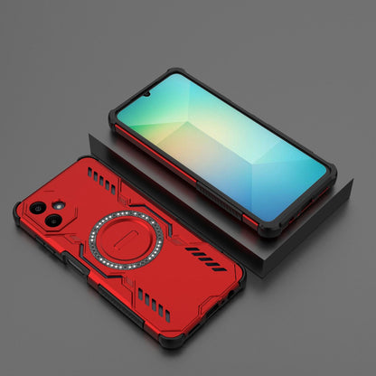 Samsung Galaxy A06 4G Butterfly Armor MagSafe Magnetic Ring Shockproof Protective Phone Case with Stand