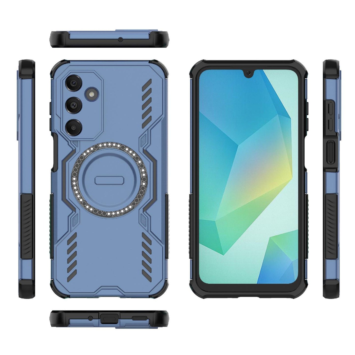 Samsung Galaxy A16 5G Butterfly Armor MagSafe Magnetic Ring Shockproof Protective Phone Case with Stand