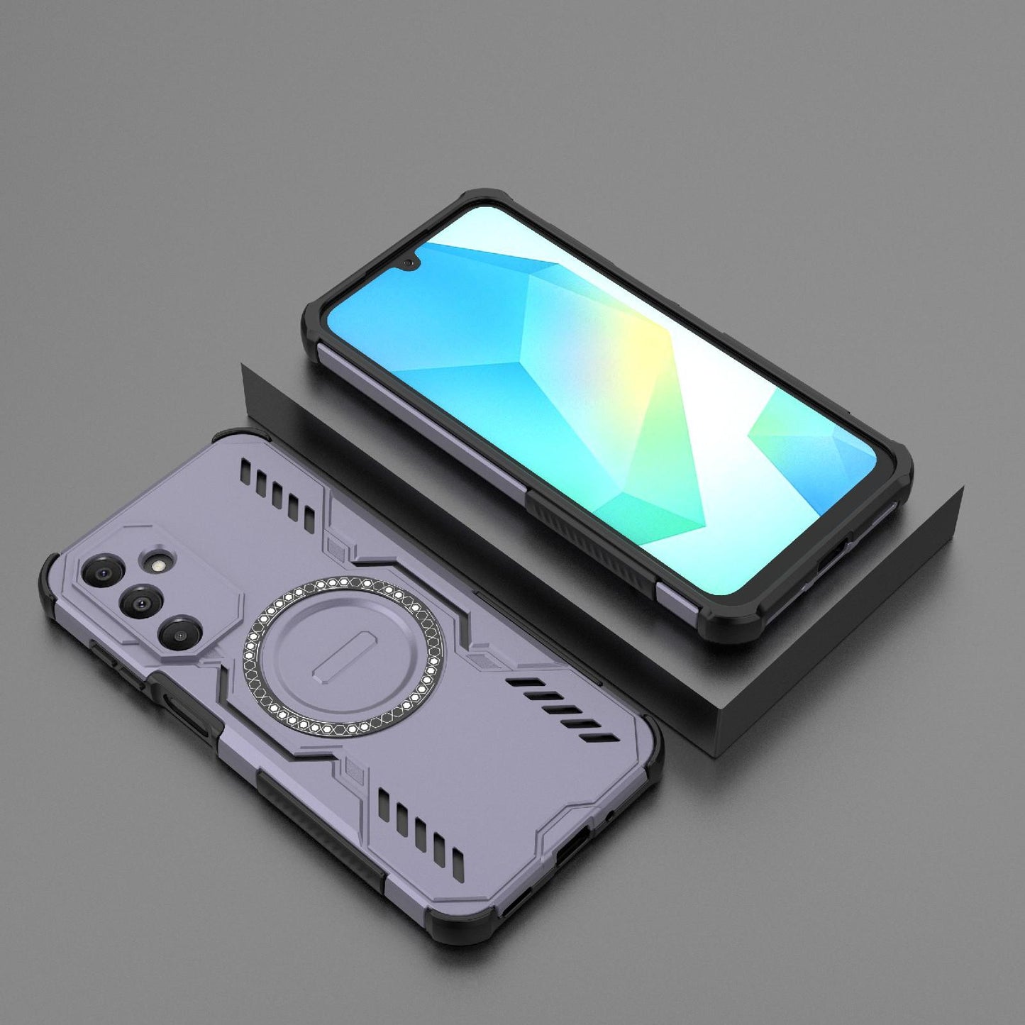 Samsung Galaxy A16 5G Butterfly Armor MagSafe Magnetic Ring Shockproof Protective Phone Case with Stand