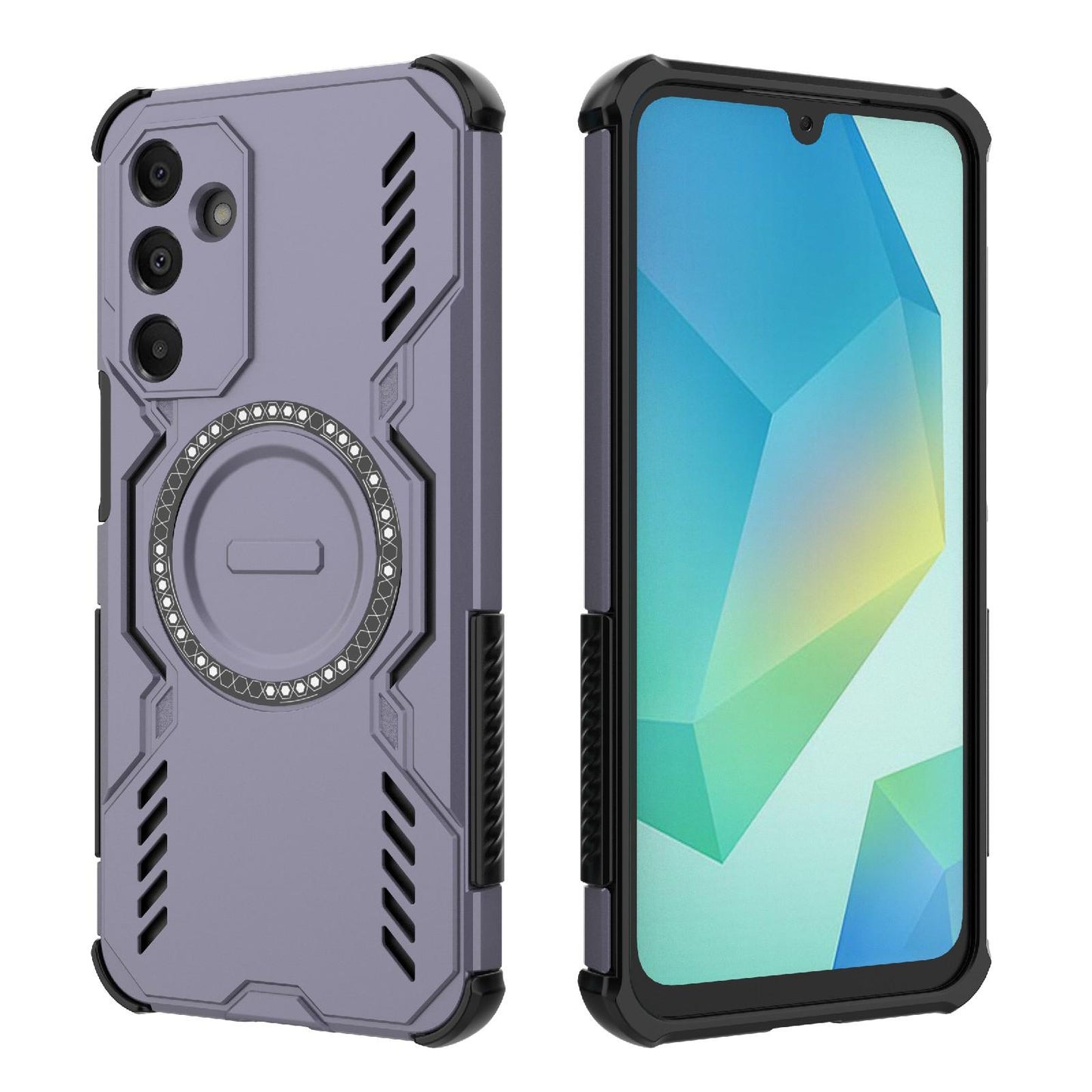Samsung Galaxy A16 5G Butterfly Armor MagSafe Magnetic Ring Shockproof Protective Phone Case with Stand