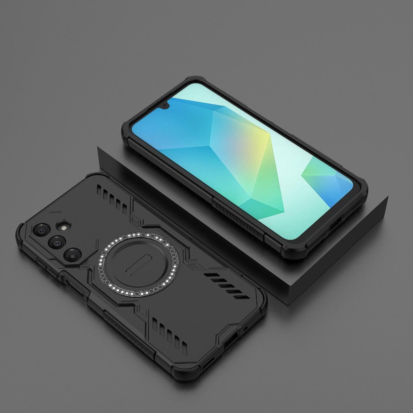 Samsung Galaxy A16 5G Butterfly Armor MagSafe Magnetic Ring Shockproof Protective Phone Case with Stand