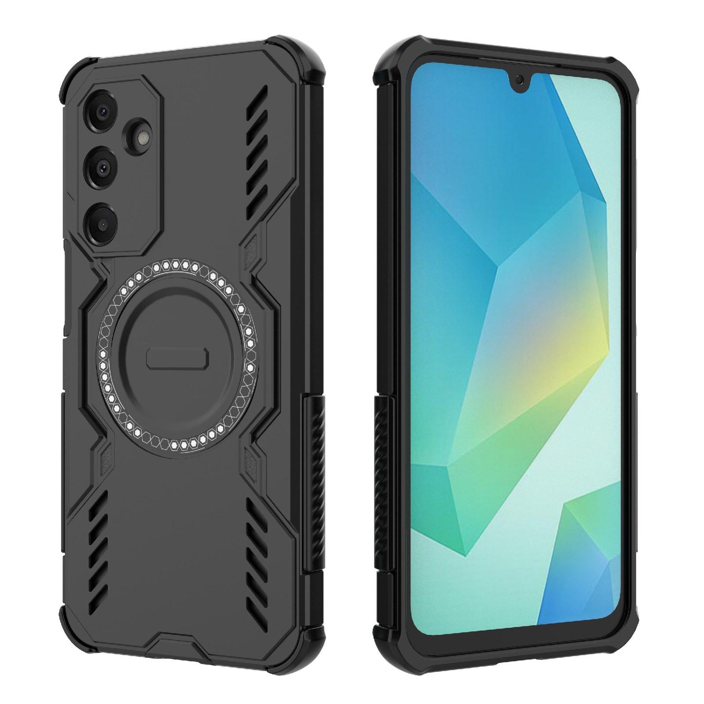 Samsung Galaxy A16 5G Butterfly Armor MagSafe Magnetic Ring Shockproof Protective Phone Case with Stand