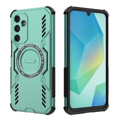 Samsung Galaxy A16 5G Butterfly Armor MagSafe Magnetic Ring Shockproof Protective Phone Case with Stand