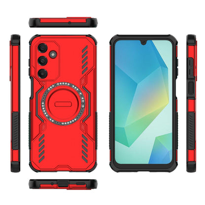 Samsung Galaxy A16 5G Butterfly Armor MagSafe Magnetic Ring Shockproof Protective Phone Case with Stand