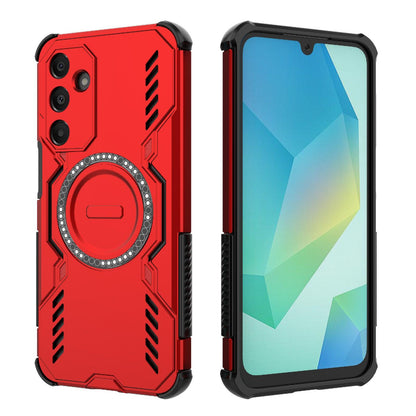 Samsung Galaxy A16 5G Butterfly Armor MagSafe Magnetic Ring Shockproof Protective Phone Case with Stand